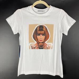 Proof of Concept Anna Wintour T-Shirt White Crew Cotton Short Sleeve Sz XS